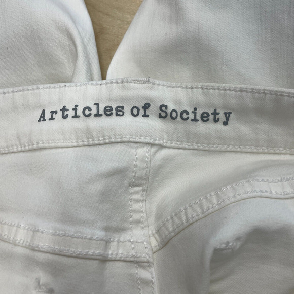 Articles of Society Jeans Womens 28 White Denim Skinny Low Rise 5 Pocket - Picture 2 of 12